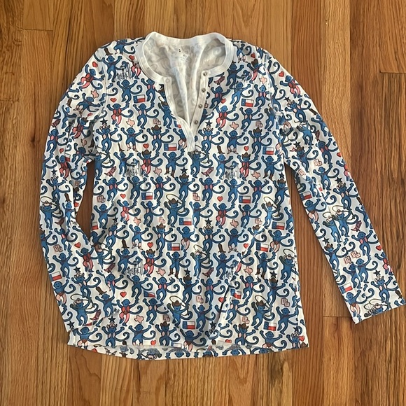 ROLLER RABBIT Dallas Texas monkey pajamas XS - Picture 3 of 6